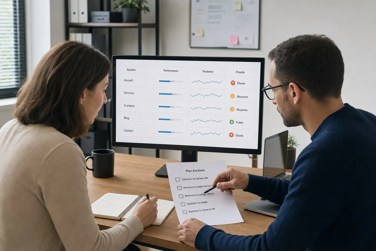 Tableau de bord d'analyse d'audience sur un écran