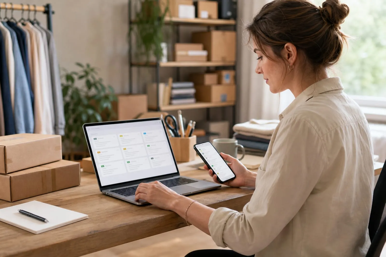 Responsable e-commerce suivant les commandes de son site et de ses réseaux sociaux
